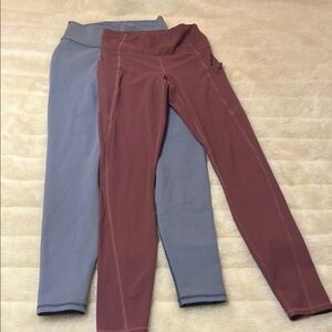 Fabletics Blue and Pink High-Waist Leggings